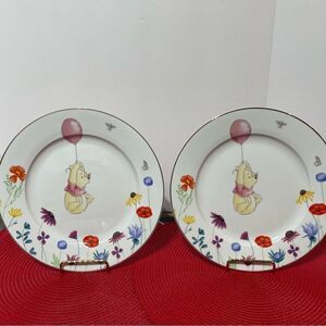 Disney Winnie the Pooh Among the Flowers Dinner Plates set of 2 NWT